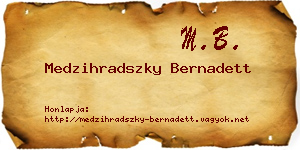 Medzihradszky Bernadett névjegykártya